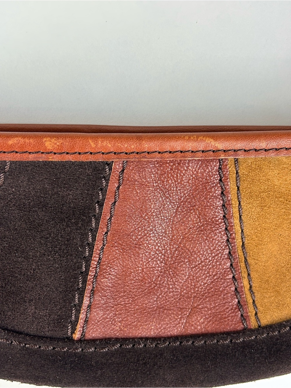 LUCKY BRAND VINTAGE STYLE PATCHWORK LEATHER WRISTLET - Picture 3 of 10